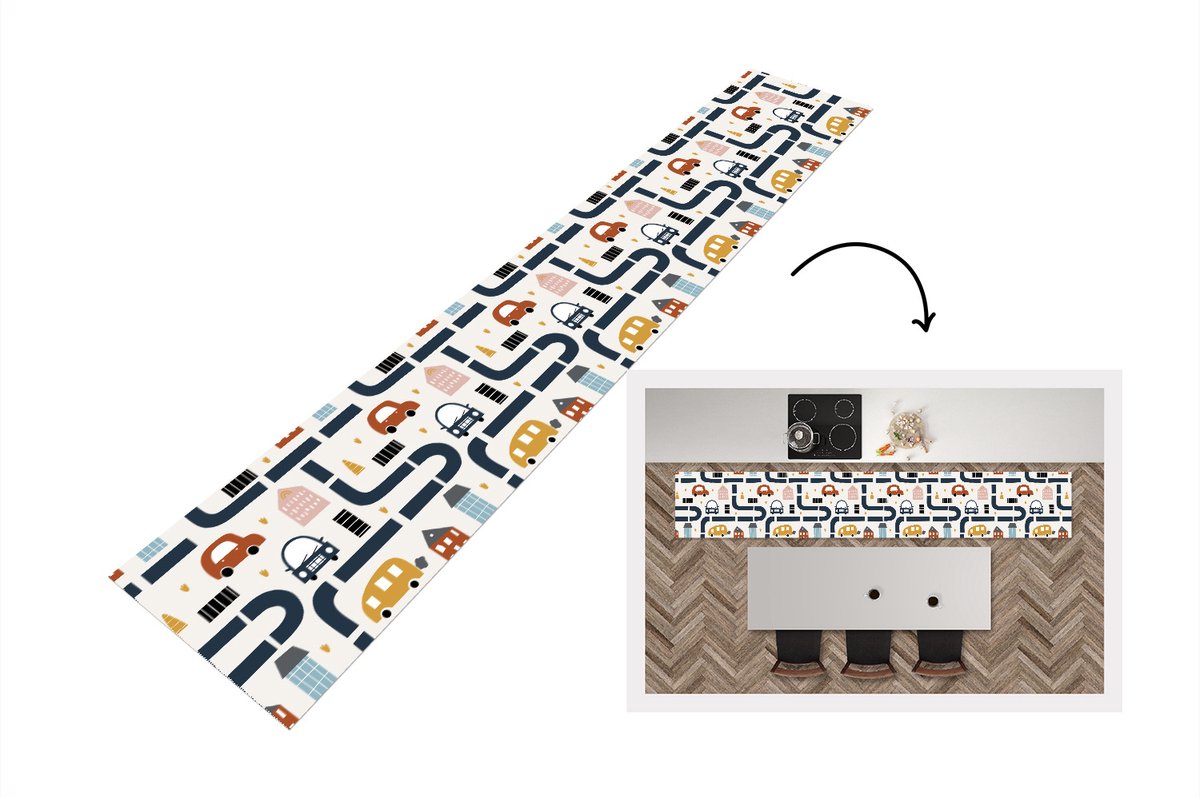 KitchenYeah Keukenloper - Loper keuken - Design - Jongens - Auto - Kinderen - Keukenloper vinyl multicolor, foto 7