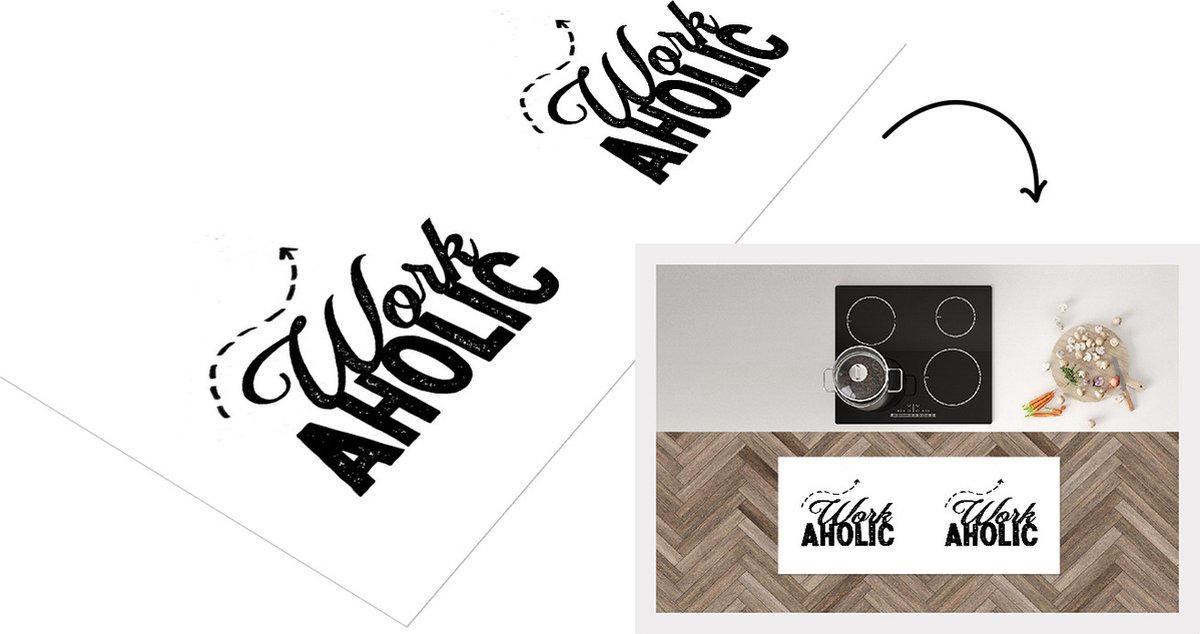 KitchenYeah Keukenloper - Loper keuken - Werk - Baan - Quotes - Keukenloper vinyl Multicolor