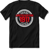 1911 Limited Edition | Feest Kado T-Shirt Heren - Dames | Wit - Rood | Perfect Verjaardag Cadeau Shirt | Grappige Spreuken - Zinnen - Teksten | Maat 3XL
