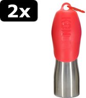 2x KONG H2O DRINKFLES RVS ROOD 740ML