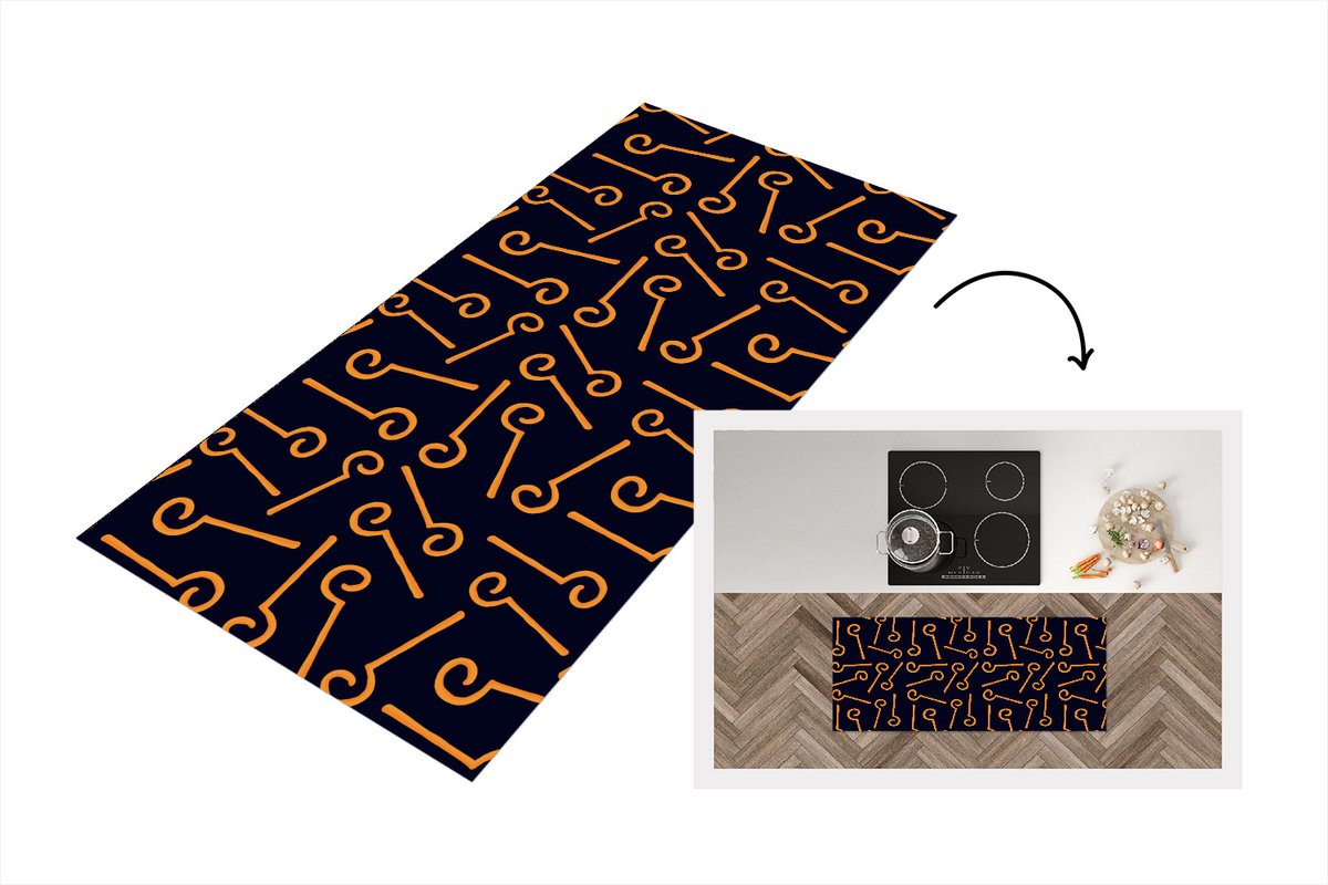 KitchenYeah Keukenloper - Loper keuken - Sinterklaas - Staf Sinterklaas - Sint - 120x50 cm - Keukenloper vinyl Multicolor
