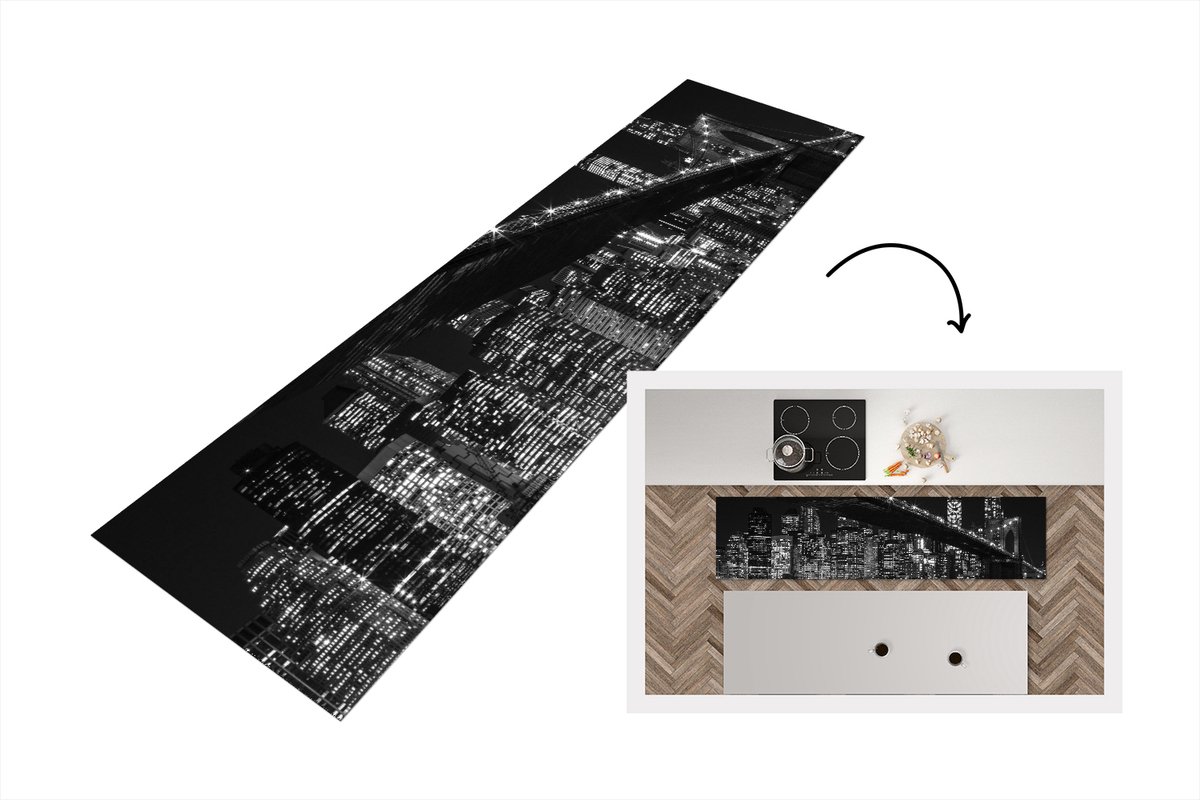 Keukenloper - Loper keuken - New York - Brooklyn - Bridge - 240x60 cm - Keukenloper vinyl