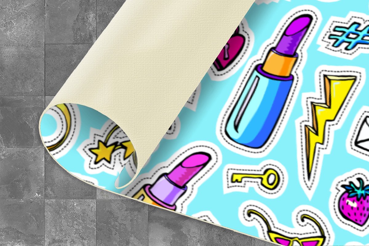 KitchenYeah Keukenloper - Loper keuken - Design - Sticker - Make Up - Ringen - 120x60 cm - Keukenloper vinyl Multicolor