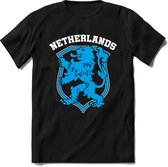 Nederland - Blauw - T-Shirt Heren / Dames  - Nederland / Holland / Koningsdag Souvenirs Cadeau Shirt - grappige Spreuken, Zinnen en Teksten. Maat S