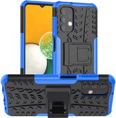 Rugged Kickstand Back Cover - Samsung Galaxy A13 4G Hoesje - Blauw