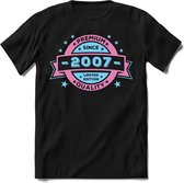 2007 Premium Quality | Feest Kado T-Shirt Heren - Dames | Licht Roze - Licht Blauw | Perfect Verjaardag Cadeau Shirt | Grappige Spreuken - Zinnen - Teksten | Maat L