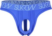 Sukrew U-Style Classic String Cobalt - Maat XL - Erotische Heren String - Sexy Mannen Ondergoed - Open voorkant