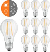 Osram Lichtsensor LED Lampen E27 voor buiten - Koel wit licht - 806 lm - 10 x Schemersensor led lamp