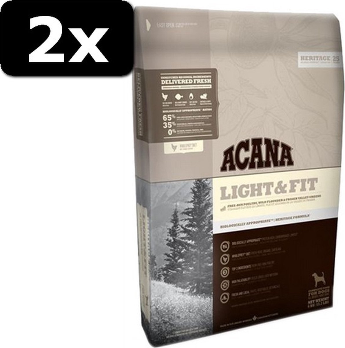 2x ACANA LIGHT & FIT 11,4KG