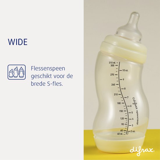 Difrax Flessenspeen Papspeen Wide/Breed - Maat XL - 1 stuk van Difrax — afbeelding 3