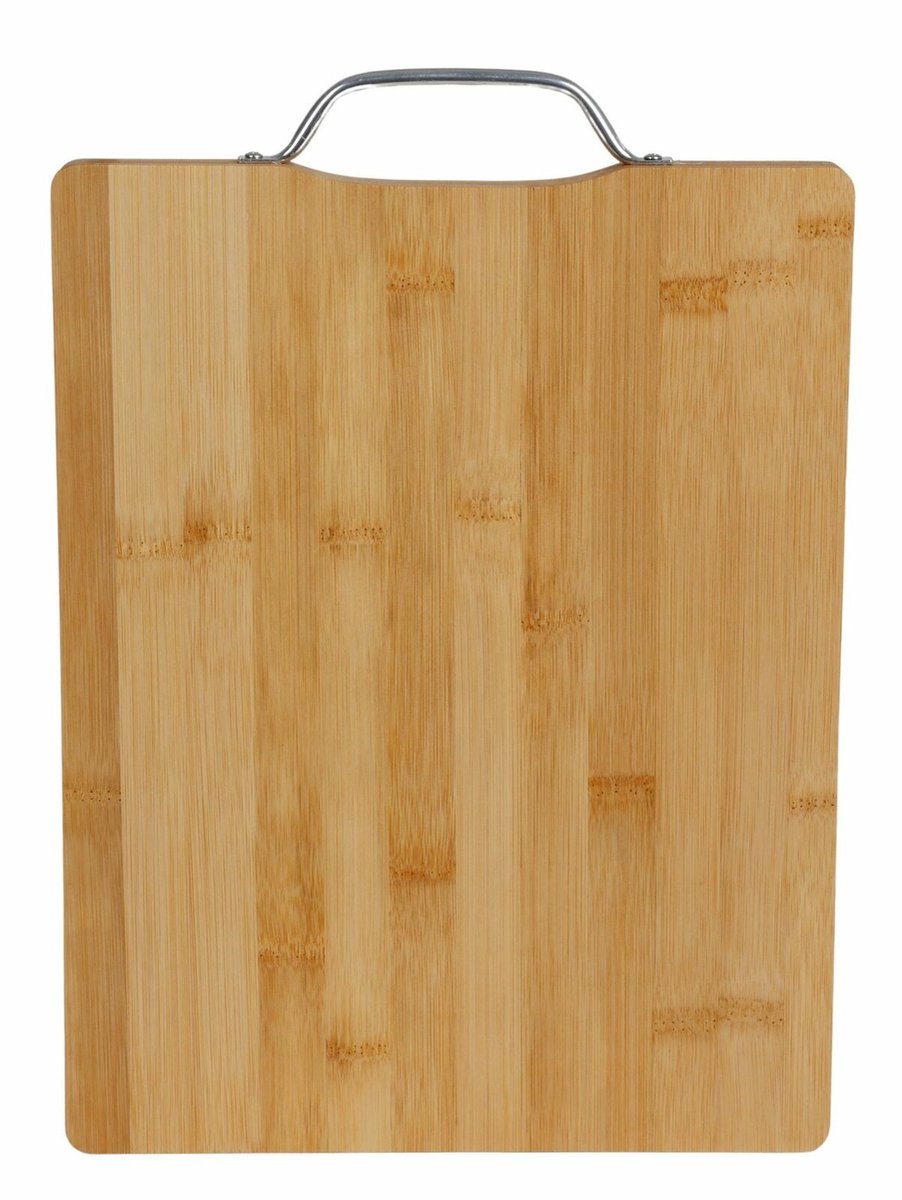 Bamboe houten snijplank/serveerplank met handvat L33 x B25 cm - Snijplanken van hout