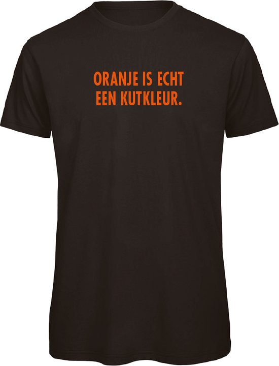 EK Kleding t-shirt zwart S - Oranje is echt een kutkleur - soBAD. | Oranje | EK 2024 | Voetbal | Nederland | Unisex
