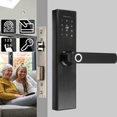 HShell-Slimme Deurslot-Touch Smart Lock-Slimme deursloten-Veiligheidssloten-Met vingerafdruk, wachtwoord, smartcard, sleutel -Geen WiFi en apps-Batterij en slotlichaam niet inbegrepen-zwart