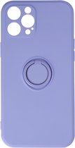 MM&A Ring Vingergreep Back Cover Case Hoesje voor Apple iPhone 13  - Paars – Polycarbonaat – TPU – Harde Plastic - Schokabsorberend - Schokbestendig – met Stand