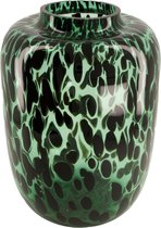 Cozy Ibiza-Cheetah- vaas -groen-transparant-24 cm