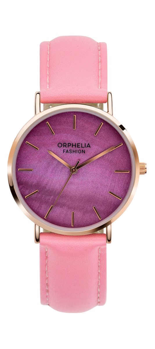 Orphelia Perla OF711808 Horloge - Leer - Roze - Ø 36 mm