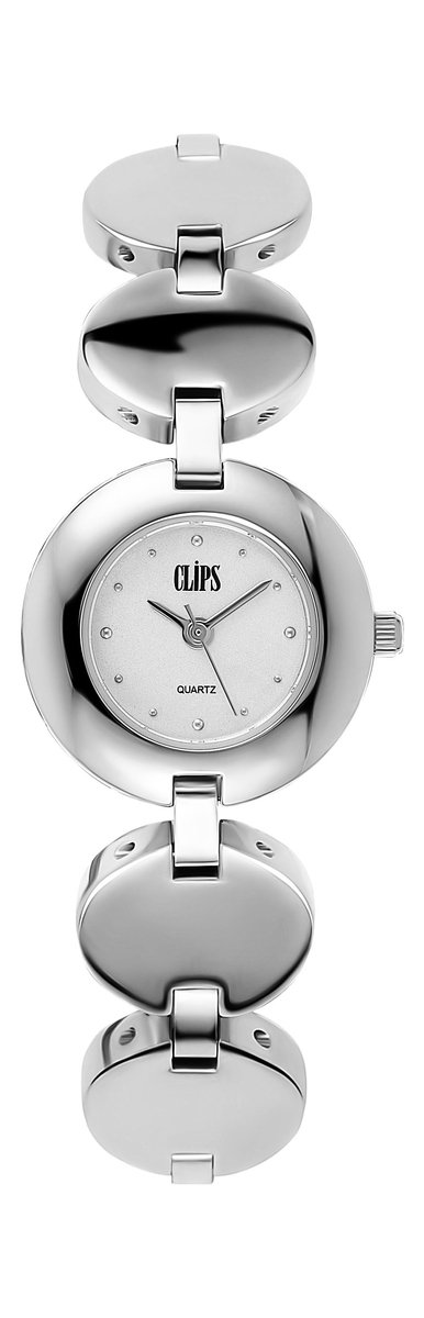 Clips 553-2006-88 Horloge - Staal - Zilverkleurig - Ø 23 mm