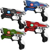 KidsTag Lasergame set avec 4 pistolets laser noir/bleu/rouge/vert - Pistolets laser bon marché avec de nombreuses options d'extension pour les enfants à partir de 6 ans
