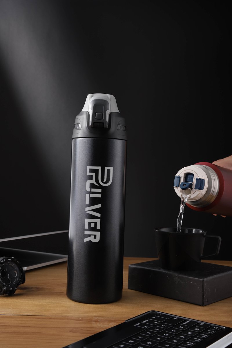 Pulver - Premium RVS Thermosfles / Drinkfles – BPA Vrij – 1000 ml - Lucht  dichte dop -... | bol.