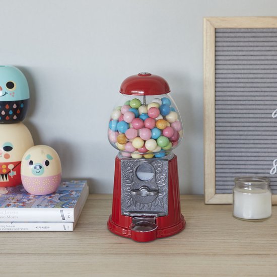 Kauwgomballenautomaat voor kinderen, Capsulekoffie Snoepautomaten met 200 lege ballen, 100 roestvrijstalen tokens, op munten werkende