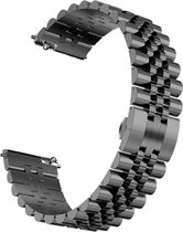 Bandje geschikt voor Apple Watch Bandje Series 1/2/3/4/5/6/SE/7/8/9 38/40/41 mm - Polsband RVS Vlindersluiting - Zwart