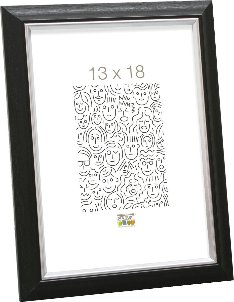 Deknudt Frames fotolijst S42JH2 - zwart met biesje - foto 13x18 cm
