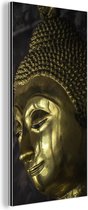 Wanddecoratie Metaal - Aluminium Schilderij Industrieel - Gouden boeddha standbeeld Thailand - 80x160 cm - Dibond - Foto op aluminium - Industriële muurdecoratie - Voor de woonkamer/slaapkamer