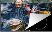Inductie beschermer - Inductie Mat - Shubunkins in een aquarium - 81x52 cm - inductiebeschermer