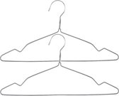 Set van 30x stuks metalen kledinghangers grijs 40 x 20 cm - Kledingkast hangers/kleerhangers