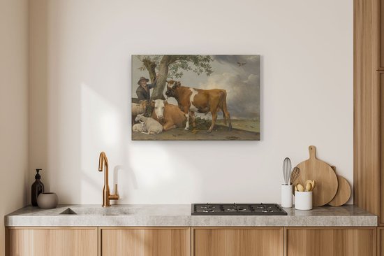 Artaza Toile Peinture Le Taureau - Paulus Potter - 90x60 - Art - Impression sur Toile