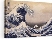 Artaza Canvas Schilderij De Grote Golf van Kanagawa - Katsushika Hokusai - 90x60 - Kunst - Canvas Print - Muurdecoratie