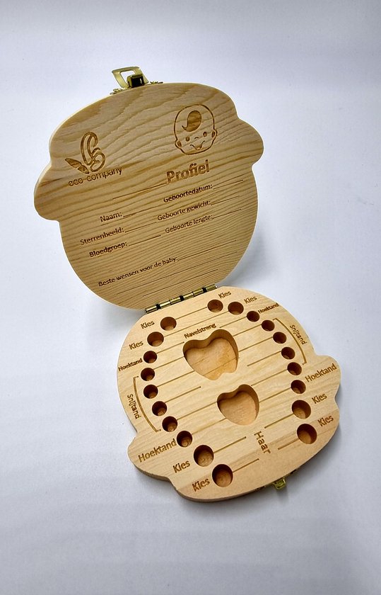Tandendoosje - Nederlands - Zero waste - Tandendoosje jongens - Houten doosje - Melktanden - Houten tandendoosje — afbeelding 4