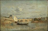 Kunst: Félix Ziem, Le Pont Royal, Paris, c. 1859, Schilderij op canvas, formaat is 100X150 CM