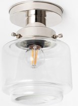 Art Deco Trade - Plafonnière Getrapte Cilinder Small Helder 20's Nikkel