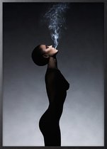 Poster Met Zwarte Lijst - Rook Dame Poster