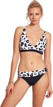 No Gossip Lange driehoekige bikiniset Zwart wit patroon met borstkussen MULTICOLOR 42