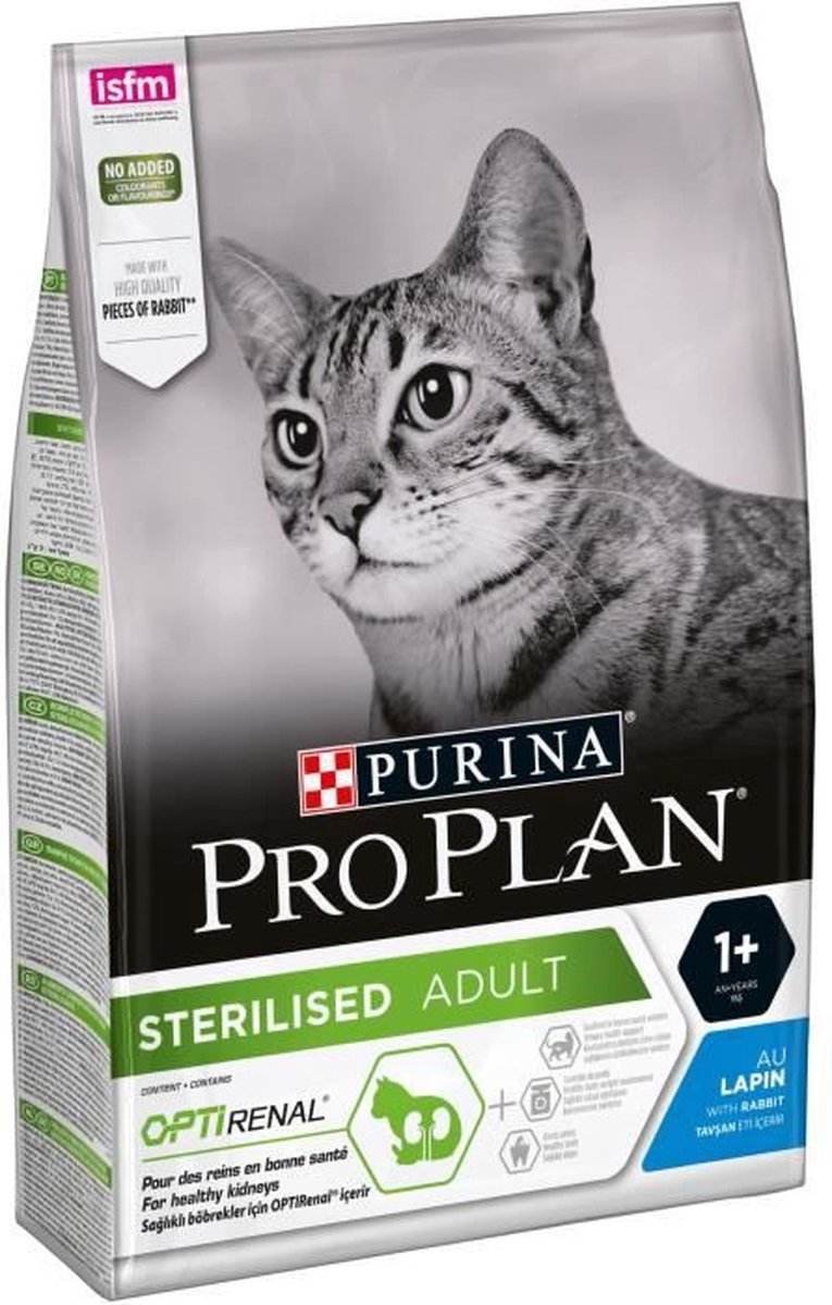 PROPLAN Kroketten - Au konijn - Voor gecastreerde / gecastreerde katten - 3 kg