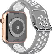 Siliconen bandje voor Apple Watch 38-40mm PowerLocus, Wit/Grijs