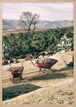 Poster Met Eiken Lijst - Lesotho Kruiwagen Poster