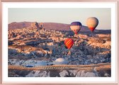 Poster Met Metaal Rose Lijst - Cappadocië Zonsopgang Poster