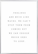 Poster Met Metaal Zilveren Lijst - Feelings Poster