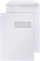 DULA - C4 Enveloppen A4 formaat wit - Venster rechts - 229 x 324 mm - 50 stuks - Zelfklevend met plakstrip - 120 Gram