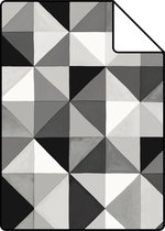 Proefstaal Origin Wallcoverings behang kubisme zwart en wit - 346913 - 26,5 x 21 cm