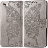 Apple iPhone 8 Hoesje - Mobigear - Butterfly Serie - Kunstlederen Bookcase - Grijs - Hoesje Geschikt Voor Apple iPhone 8