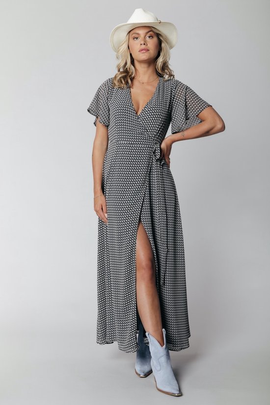Colourful Rebel Ava Geometric Maxi Wrap Jurk - Maat M