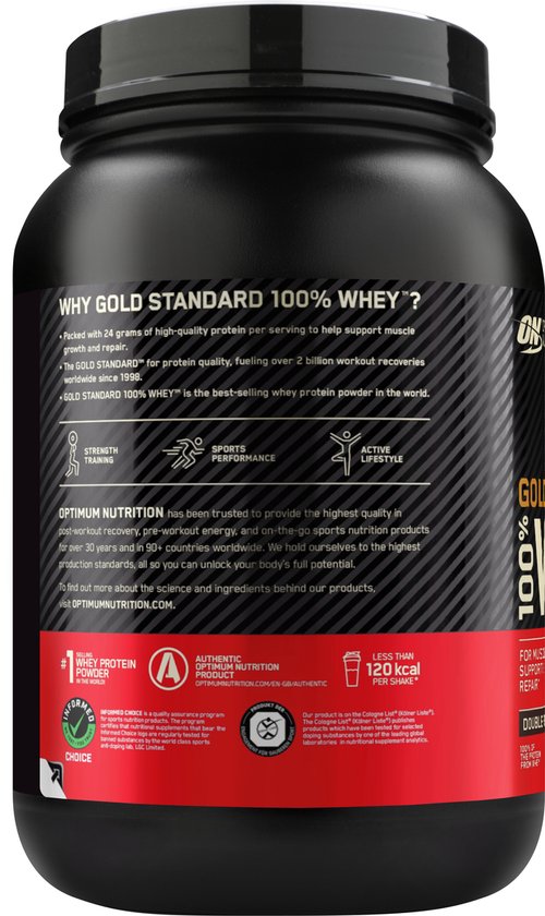 Optimum Nutrition Gold Standard 100% Whey Protein - Double Rich Chocolate - Proteine Poeder - Eiwitshake - 900 gram (28 servings) van Merkloos — afbeelding 5