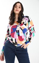 Cassis Dames Trui met abstracte print - Trui - Maat 40