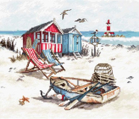 Beach - Strand - Aida Borduurpakket LetiStitch