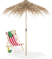 Relaxdays strandparasol Hawaï - palmbladeren - tropische parasol - weerbestendig - natuur - L