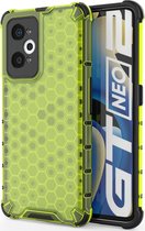 Realme GT Neo2 Hoesje - Mobigear - Honeycomb Serie - Hard Kunststof Backcover - Groen - Hoesje Geschikt Voor Realme GT Neo2